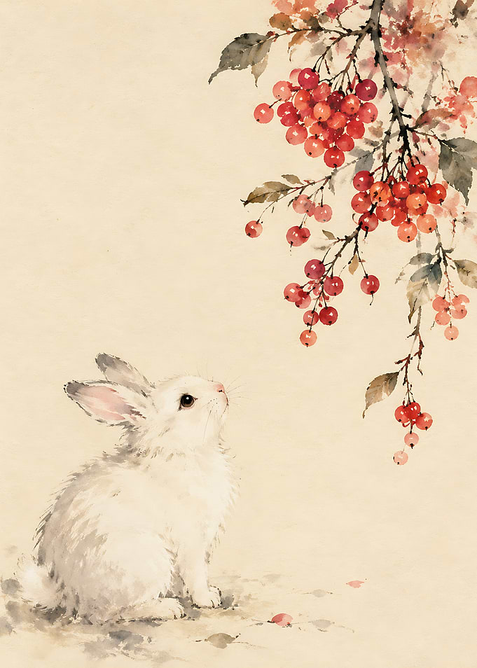 White Rabbit and Red Berries