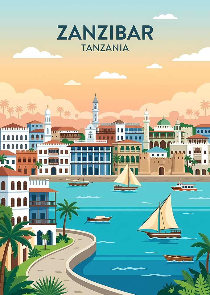 Zanzibar Tanzania Travel Poster