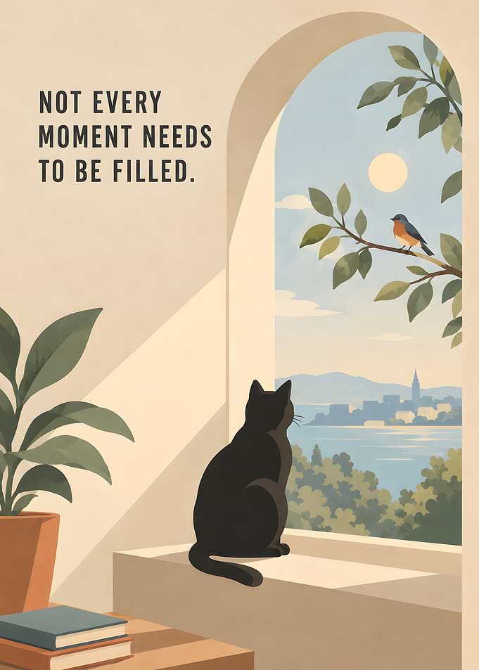 Cat Watching Bird from Window