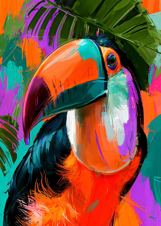 Vibrant Abstract Toucan Portrait