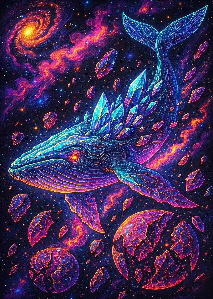 Cosmic Whale Crystal Space Poster