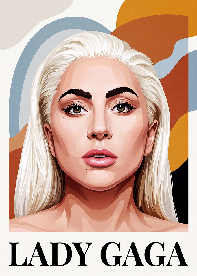 Lady Gaga Minimalist Portrait Poster