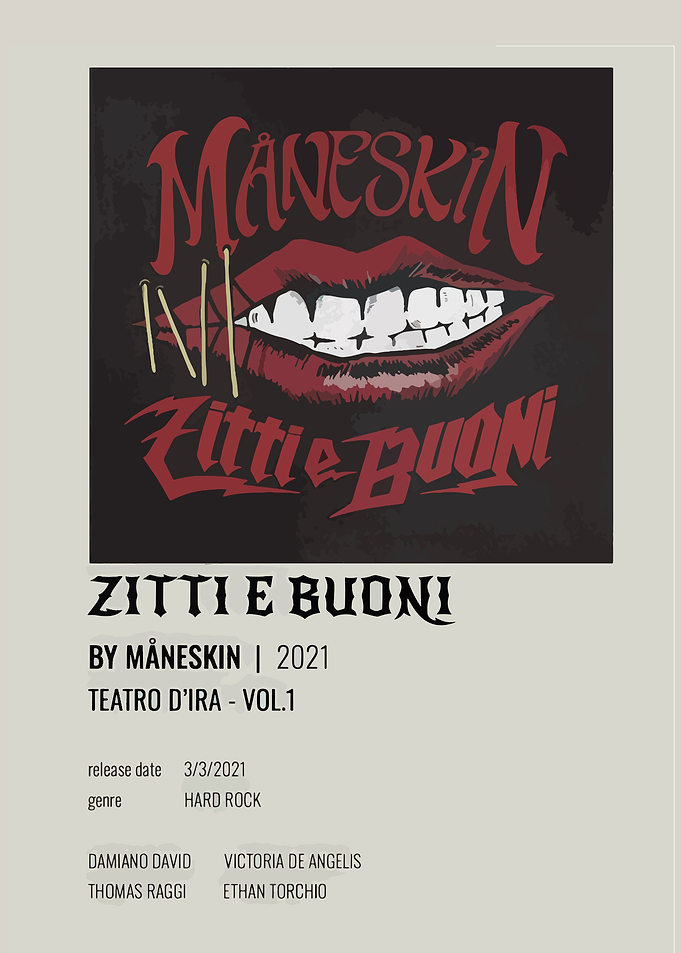 Måneskin Zitti e Buoni Poster