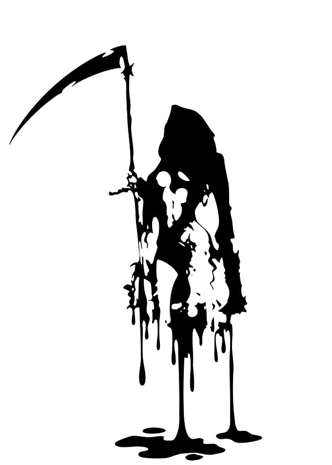 Grim Reaper Silhouette Drip Art
