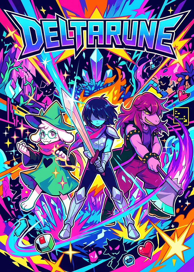 Deltarune Vibrant Character Poster