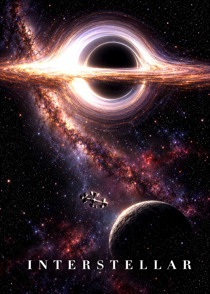 Interstellar Movie Poster with Black Hole
