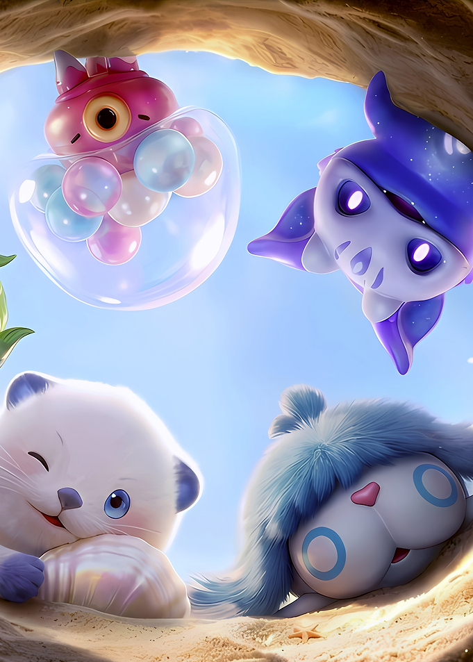 Cute Fantasy Creatures in a Cave