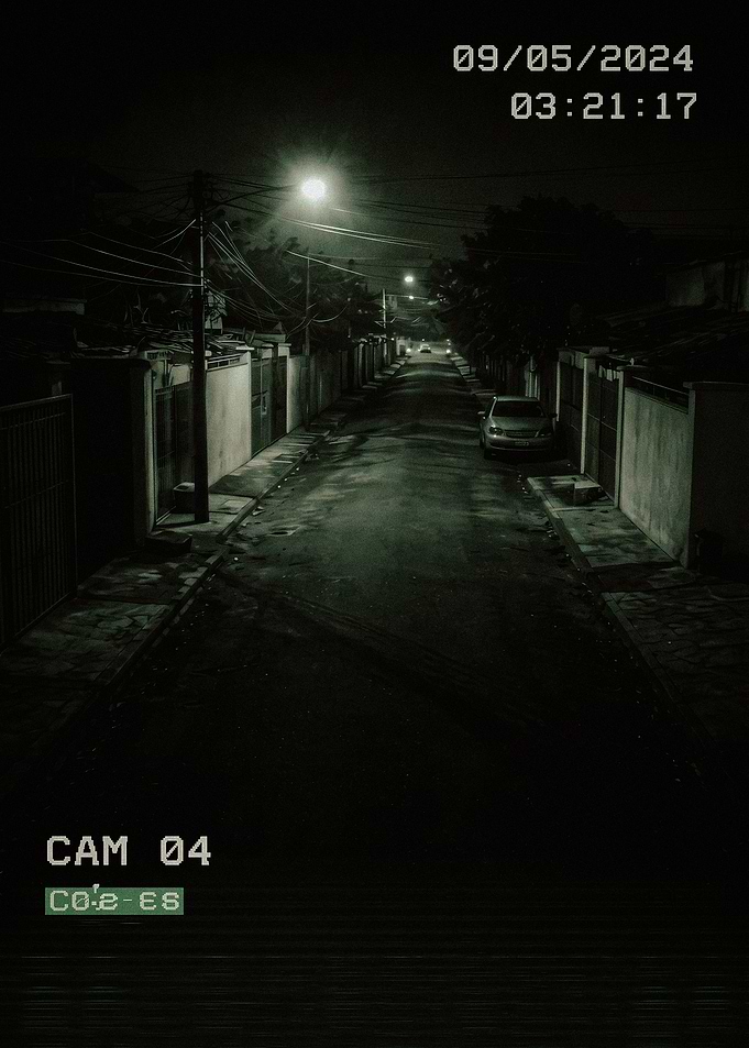 CCTV Security Footage of Empty Street