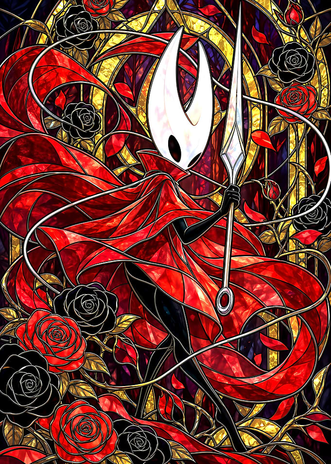 Hornet Stained Glass Hollow Knight Art