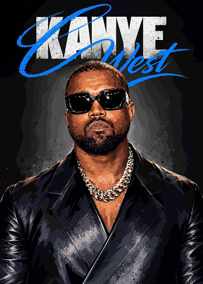 Kanye West Digital Portrait Poster