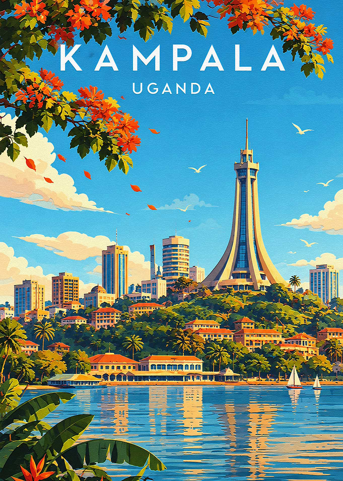 Kampala Uganda Travel Poster