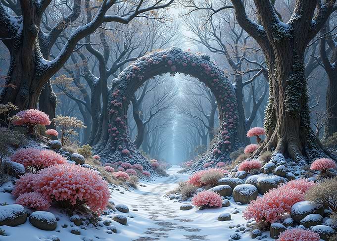 Enchanted Snowy Forest Archway