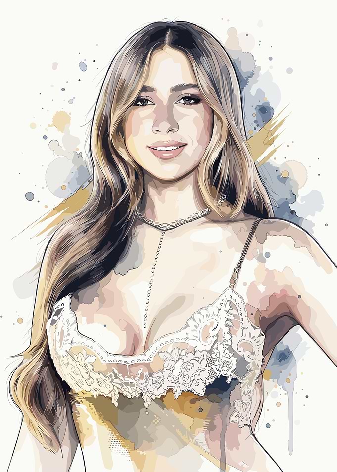 Watercolor Portrait of a Beautiful Woman