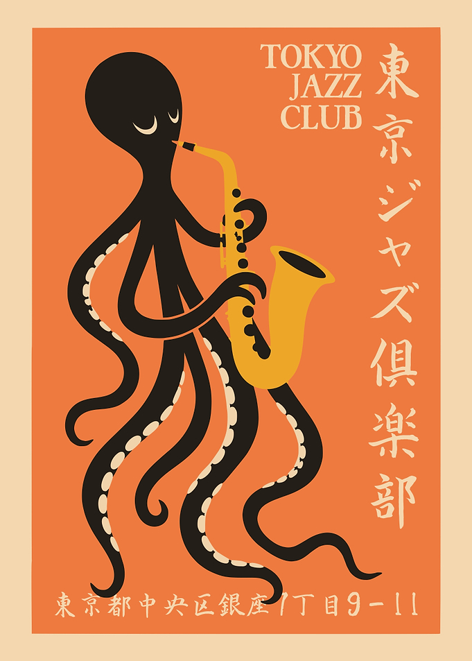 Tokyo Jazz Club Octopus Poster