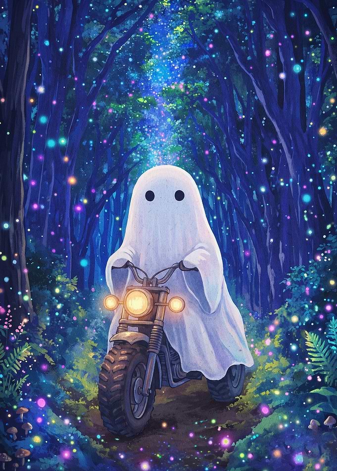 Ghost Motorcycle Magic Fantasy Post