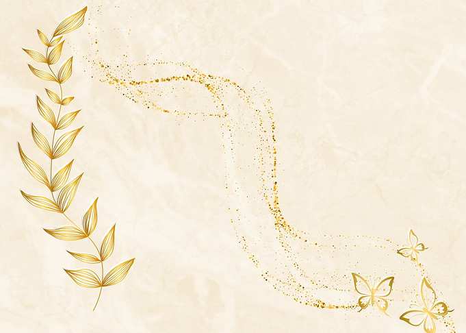Elegant Gold Leaf and Butterfly Background