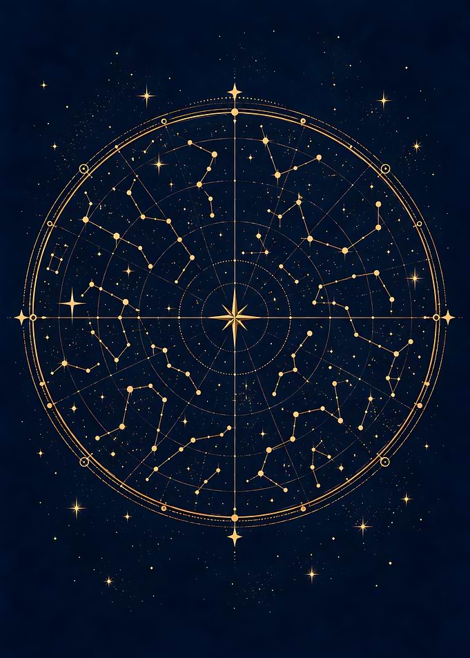 Celestial Astrological Star Map
