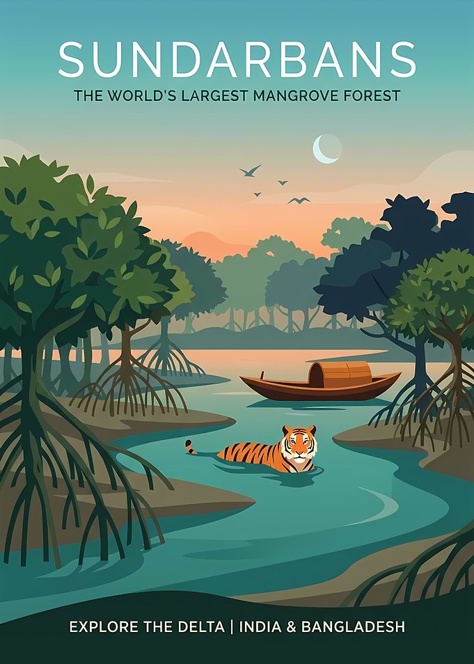 Sundarbans Mangrove Forest Travel Poster