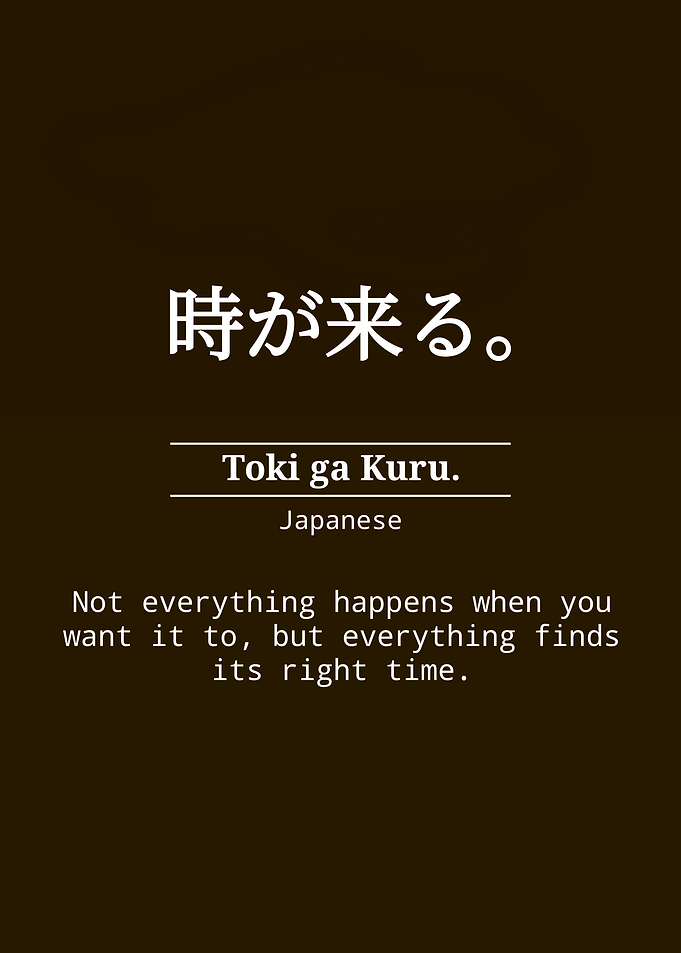 Toki ga Kuru Japanese Quote Poster