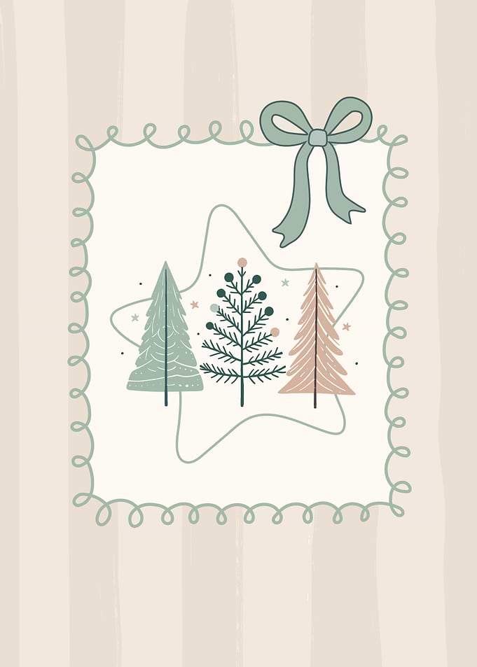 Christmas Tree Wall Art – Boho Minimalist Holiday Decor