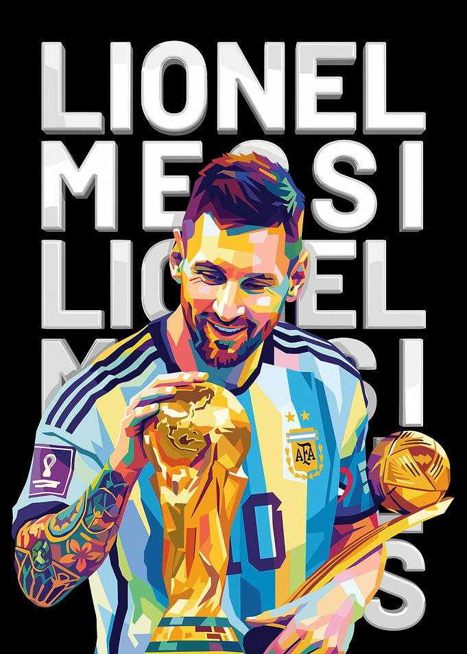 Lionel Messi World Cup Pop Art
