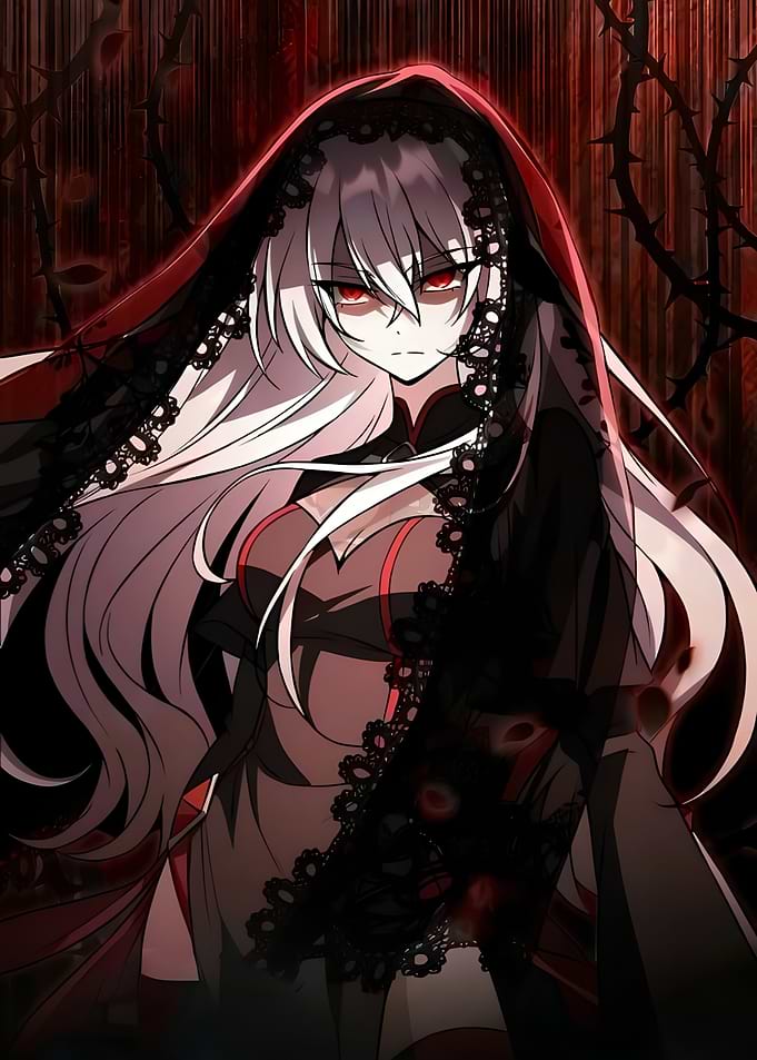 Anime Girl with Red Eyes