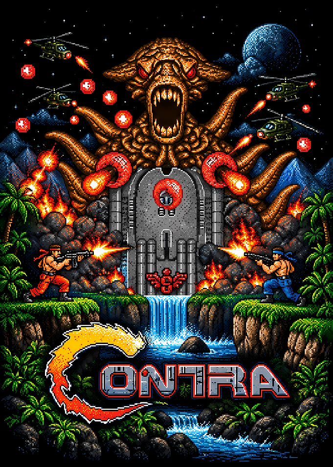 Contra Retro Video Game Poster