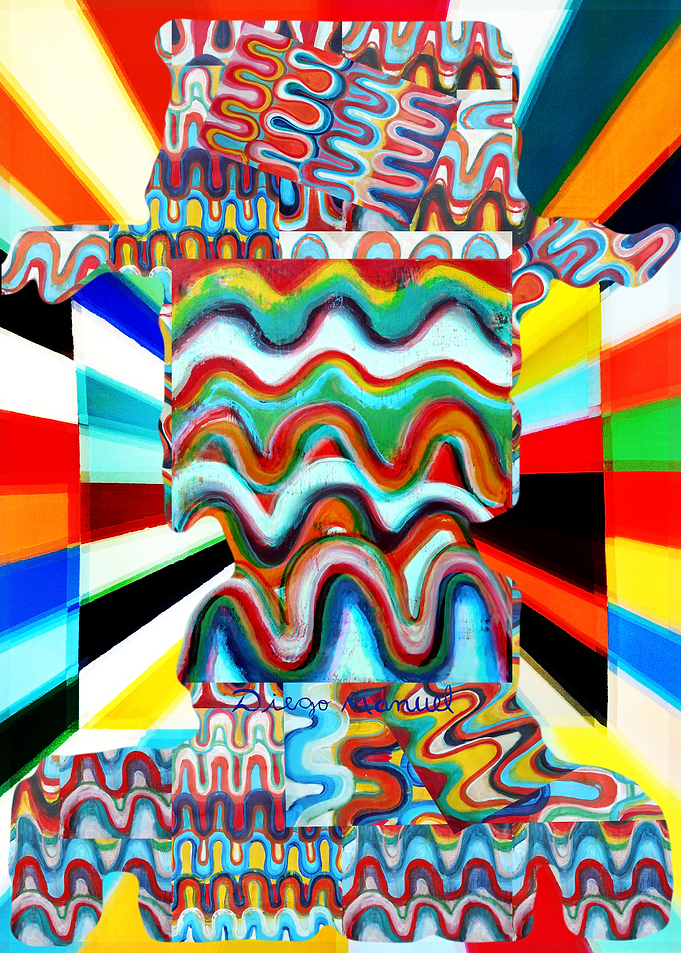 Abstract Colorful Wavy Pattern Art