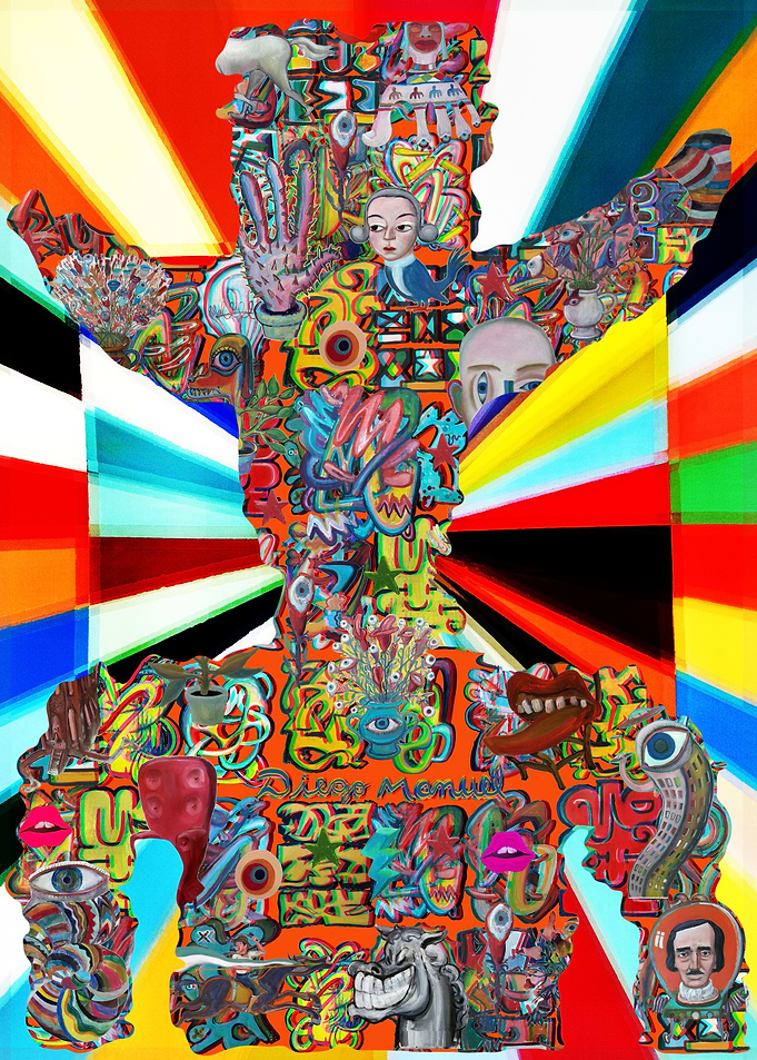 Abstract Surrealist Collage Silhouette