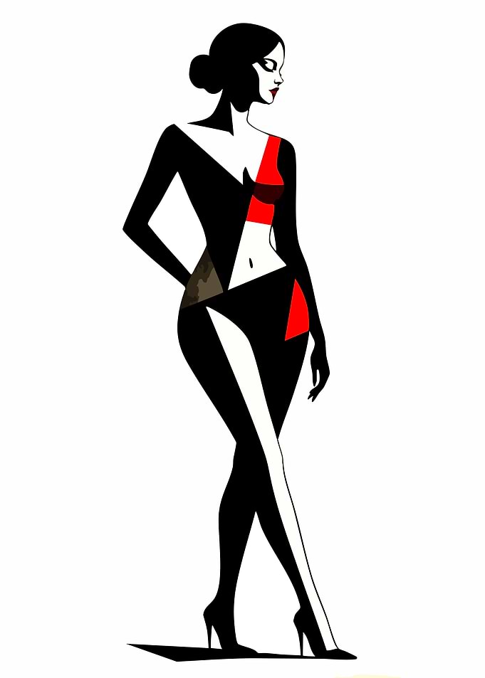 Minimalist Fashion Illustration of Woman