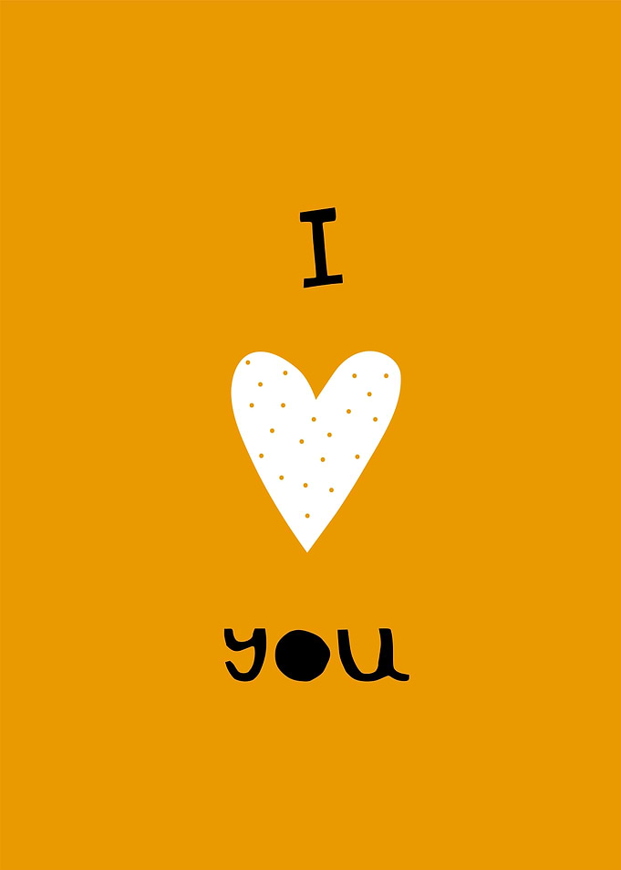 Minimalist I Love You Heart Poster