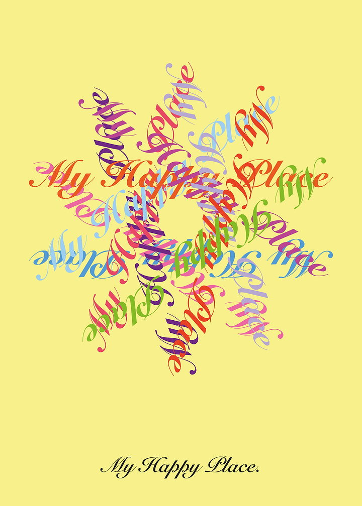 My Happy Place Typography Art