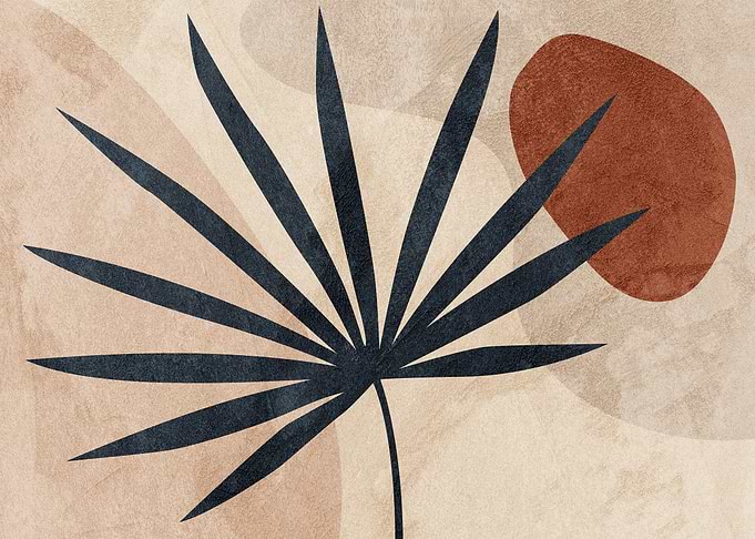 Minimalist Palm Leaf Abstract Art