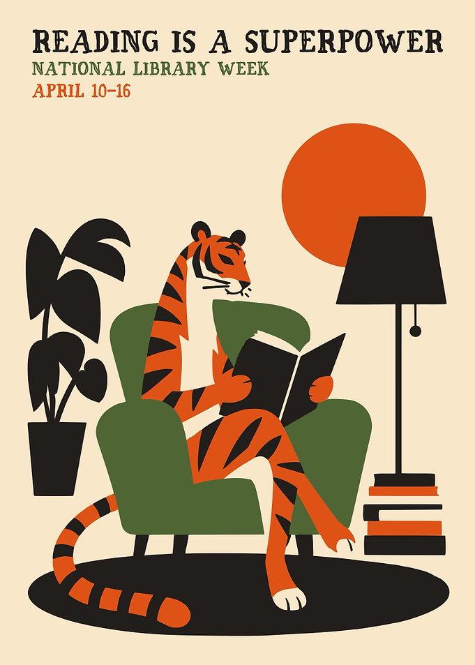 Reading Is A Superpower Tiger Poster