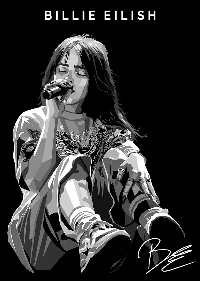 Billie Eilish Low Poly Portrait