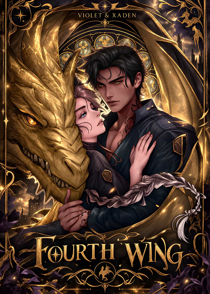 Fourth Wing Violet and Xaden Art