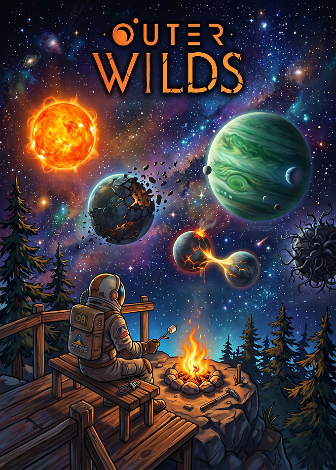 Outer Wilds Gaming Astronaut Camping Poster