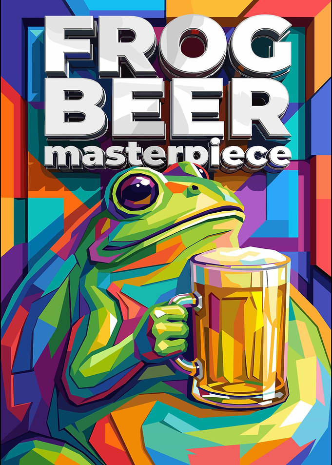 Colorful Pop Art Frog Beer Poster