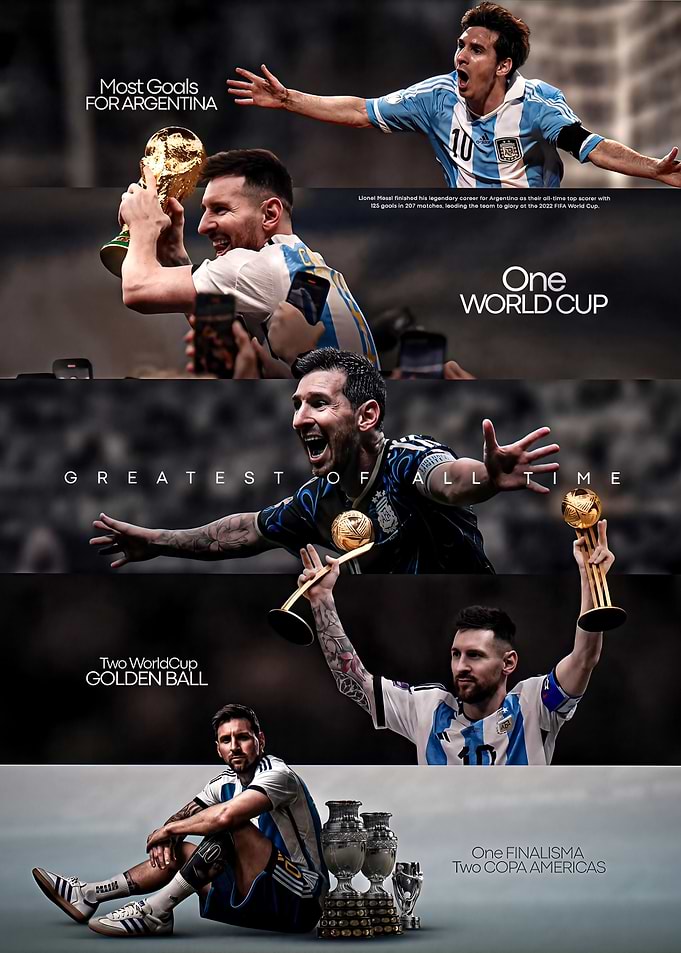 Lionel Messi Career Achievement Tribute Poster