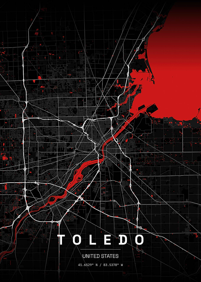 Toledo Ohio Minimalist Map Poster