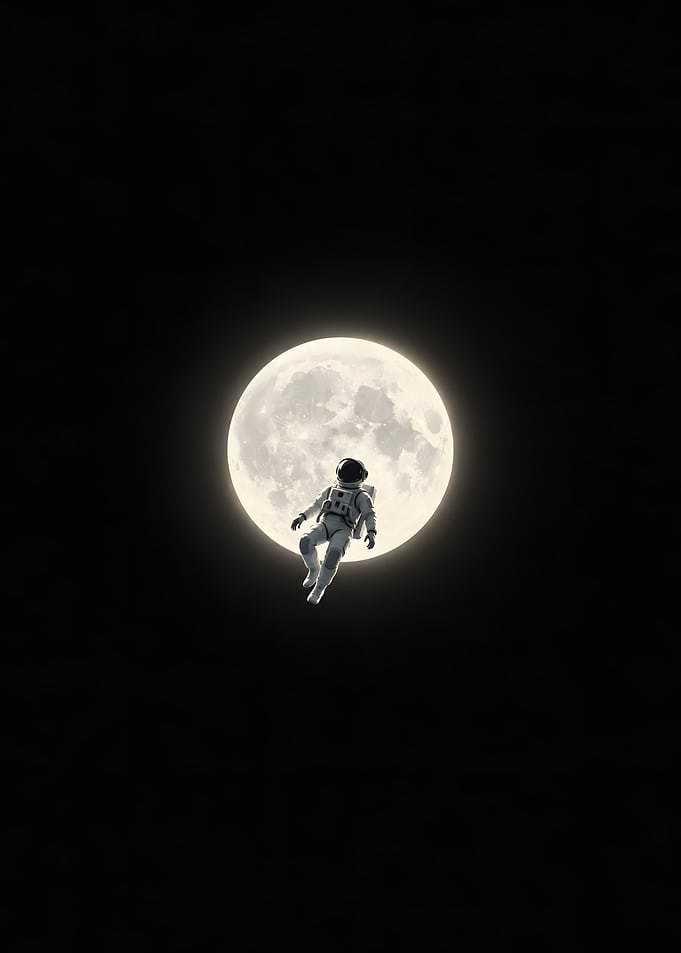 Astronaut Lunar Solitude In Space