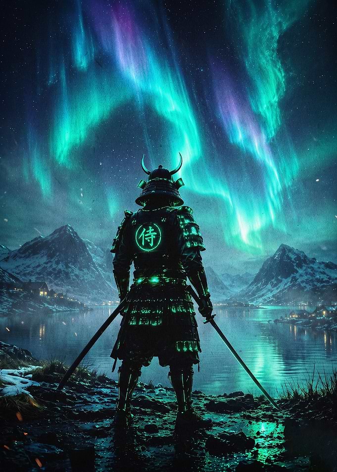 Samurai Aurora Borealis Art