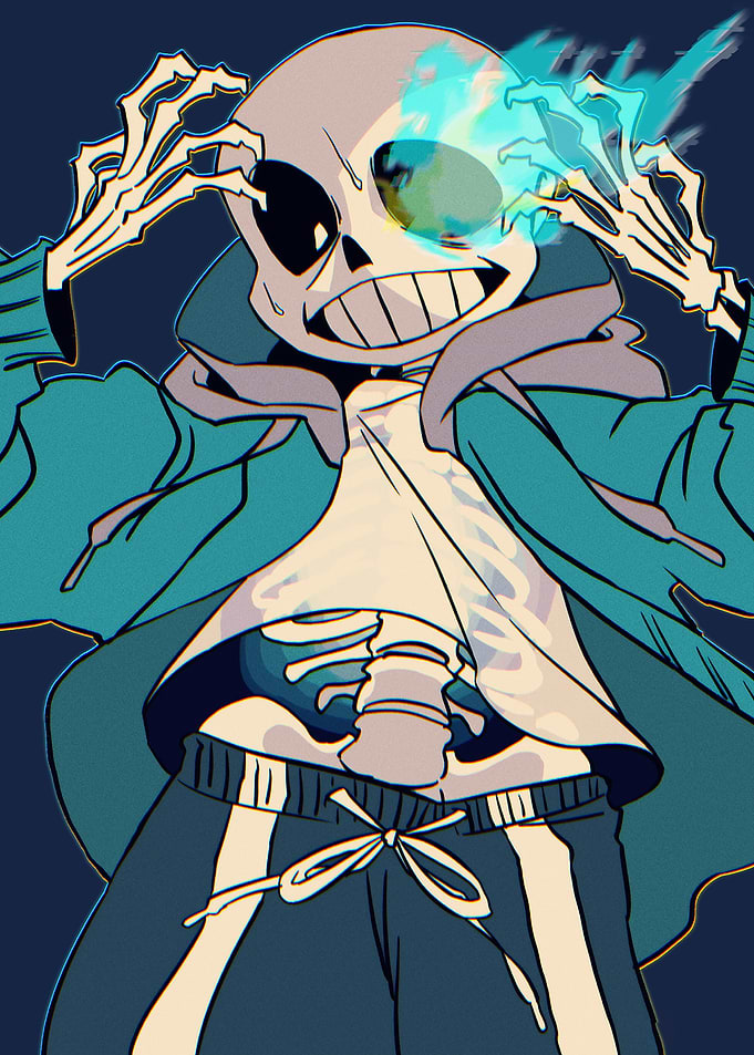 Sans Undertale with Glowing Blue Eye