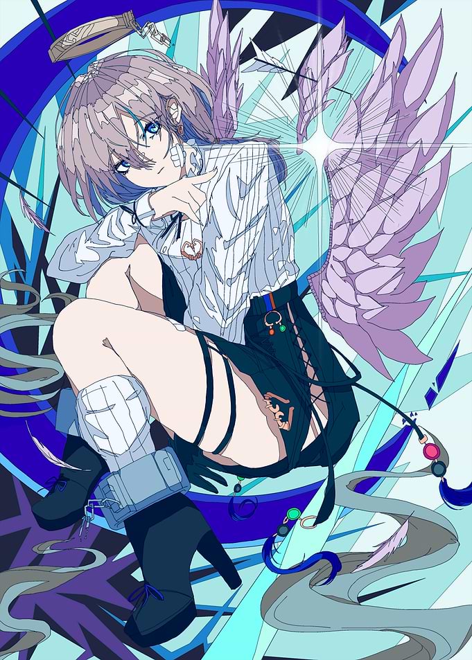 Anime Angel Girl with Wings