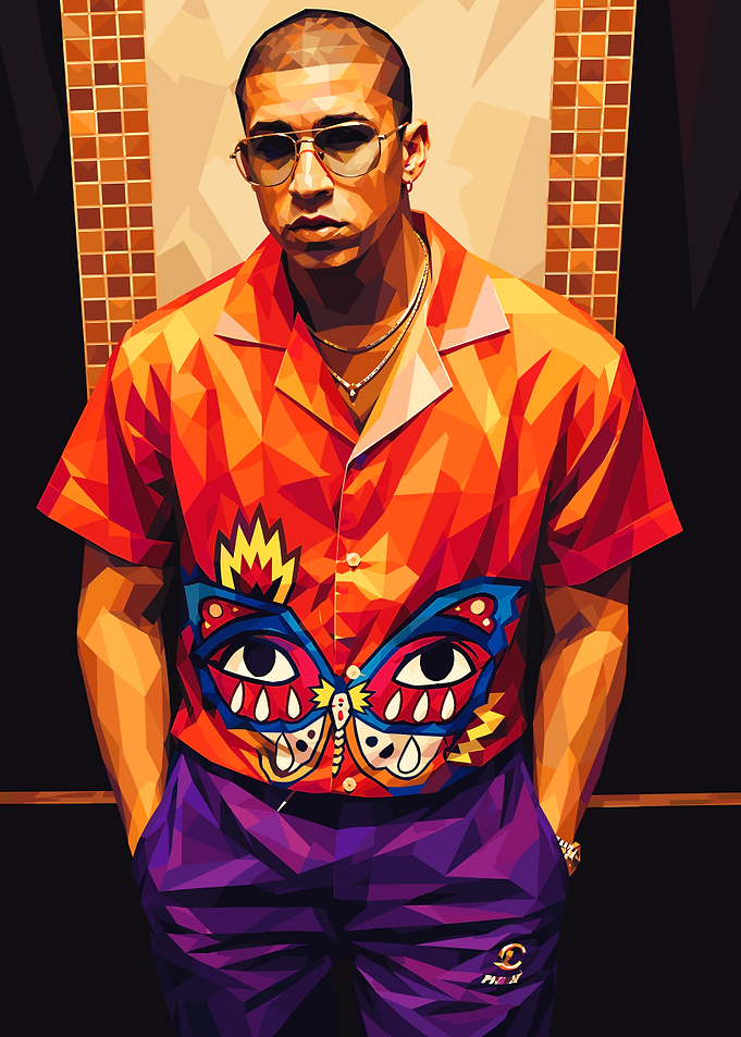 Low Poly Portrait of Bad Bunny