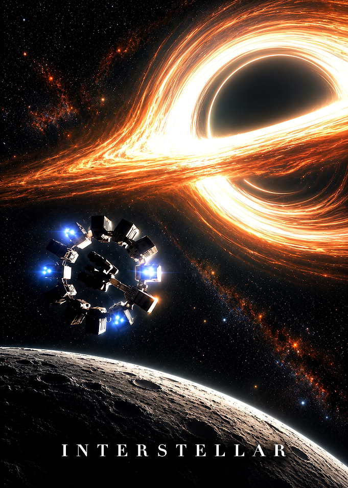 Interstellar Movie Poster with Black Hole