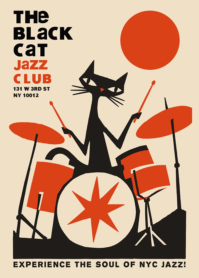 The Black Cat Jazz Club Poster