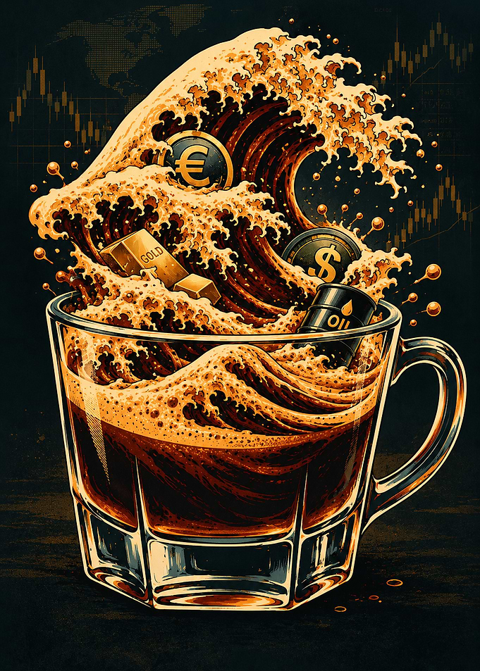 Financial Market Wave in Coffee Cup