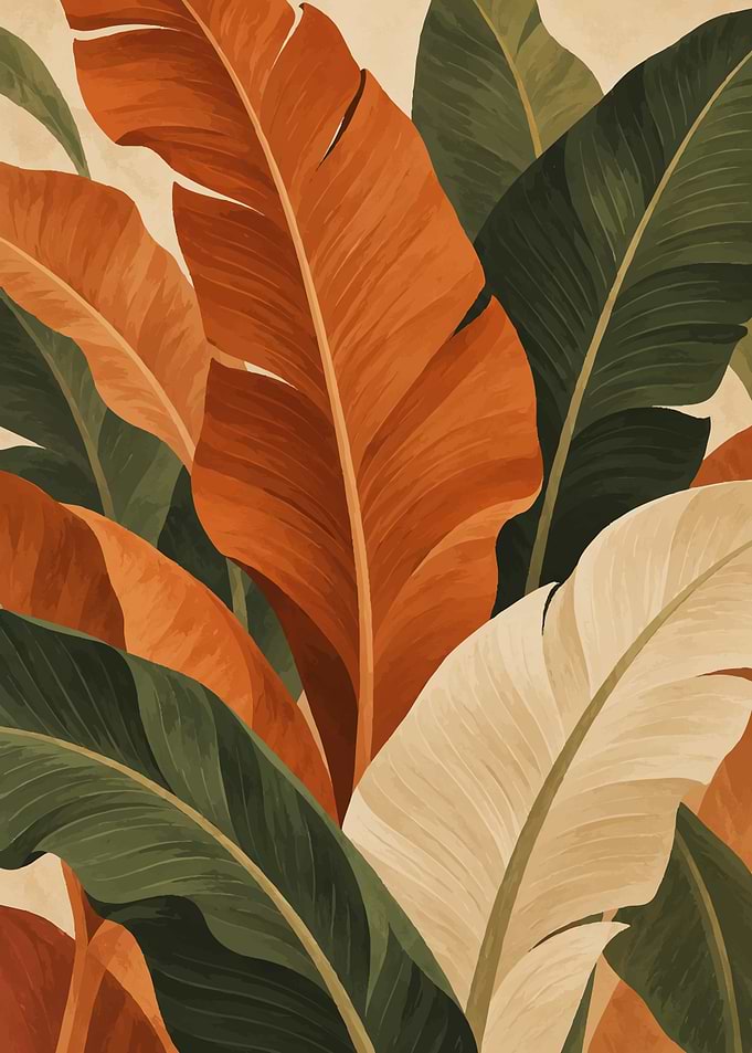 Boho Tropical Banana Leaf Art
