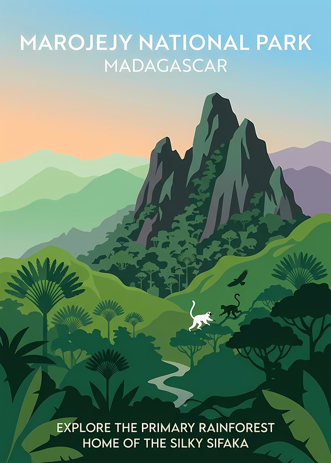 Marojejy National Park Madagascar Travel Poster